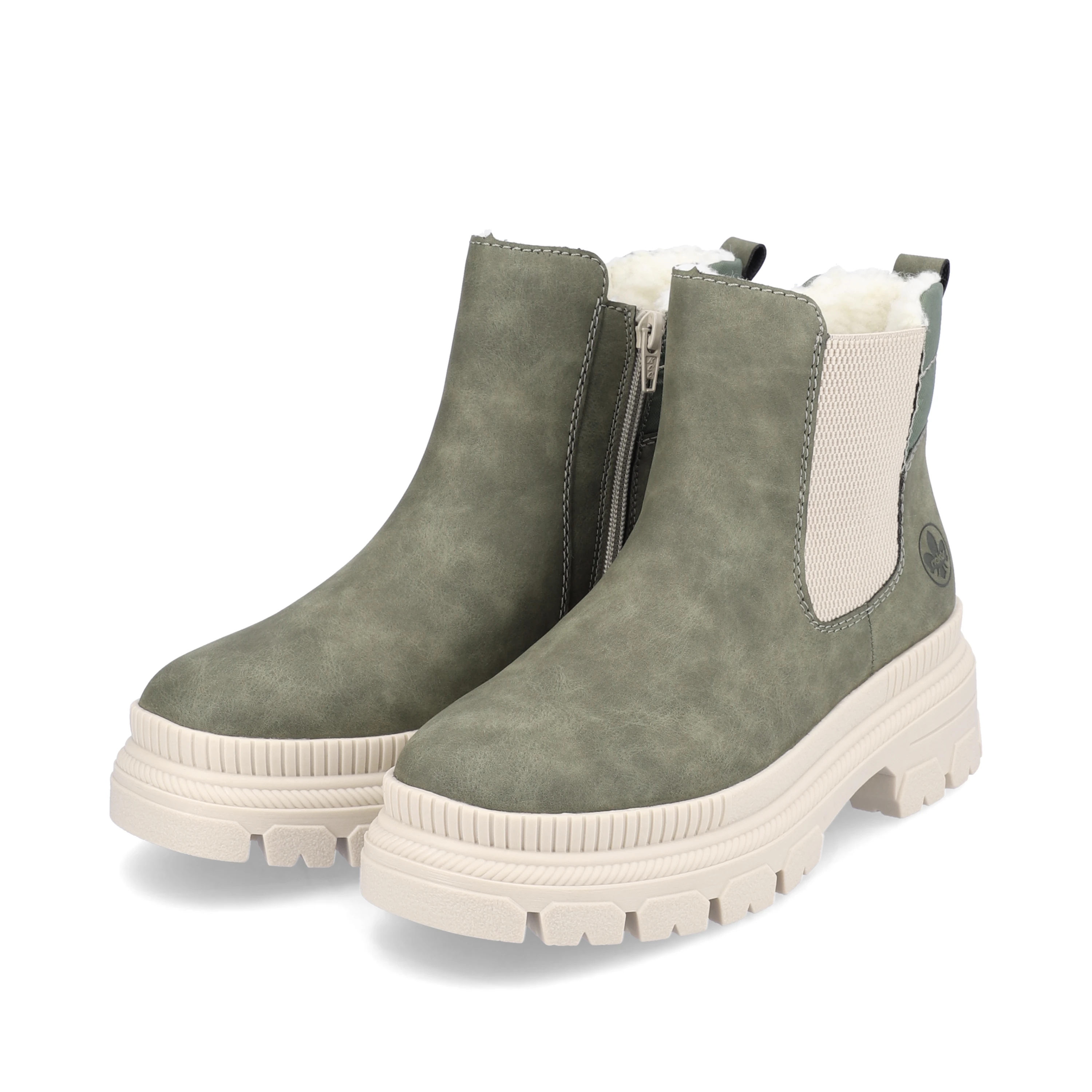 Rieker Damen Chelsea Boots olivgrün