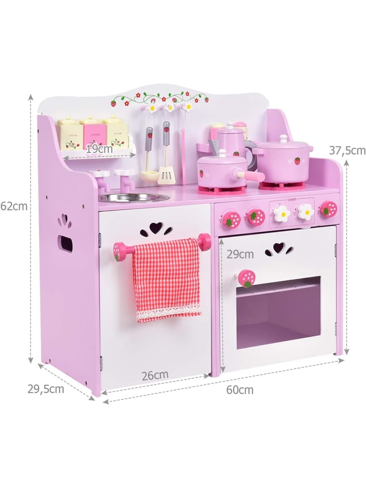 COSTWAY Spielküche in Rosa günstig kaufen 60 x 30 cm