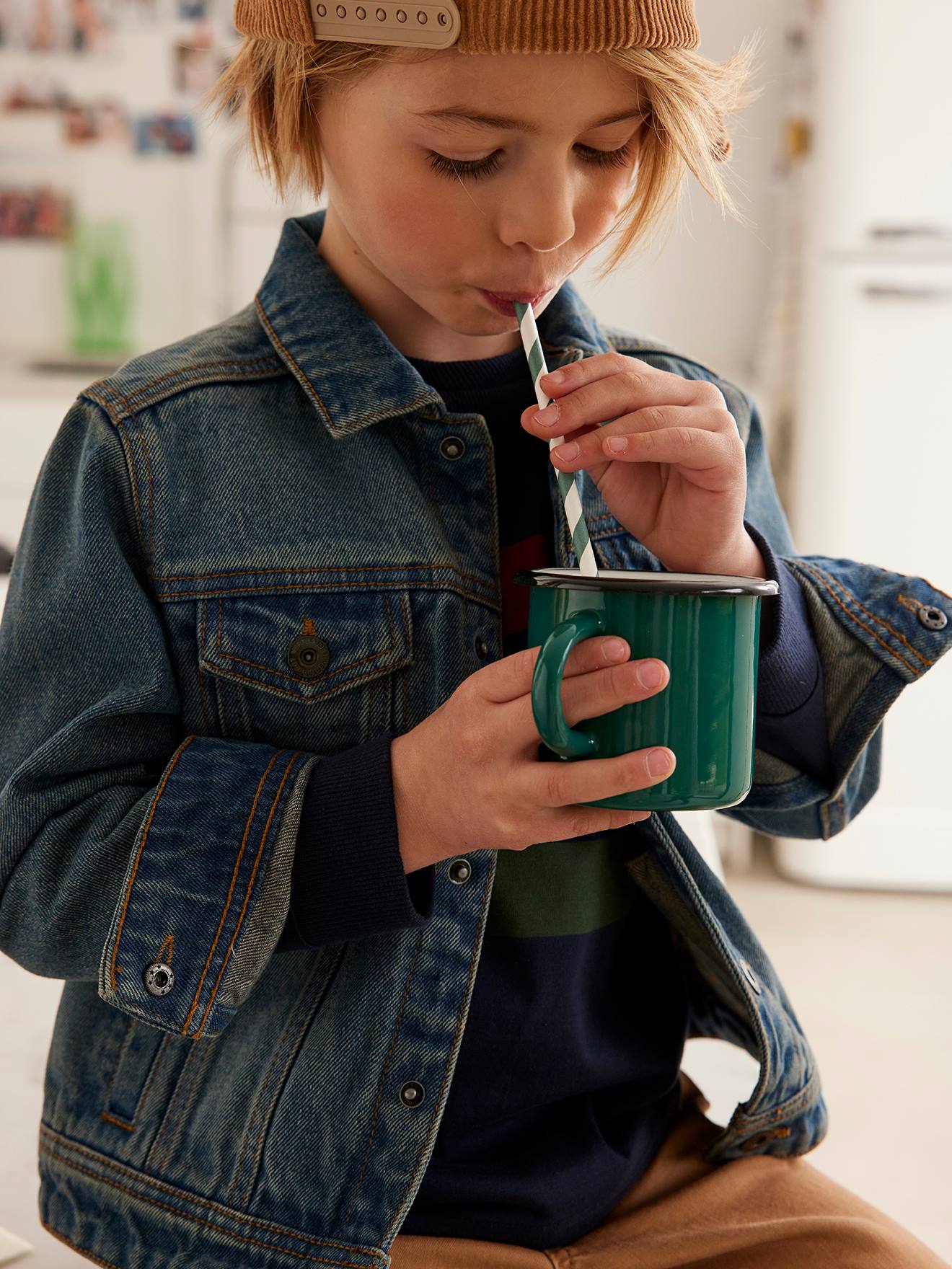 Veste en jean personnalisable garçon denim waterless stone