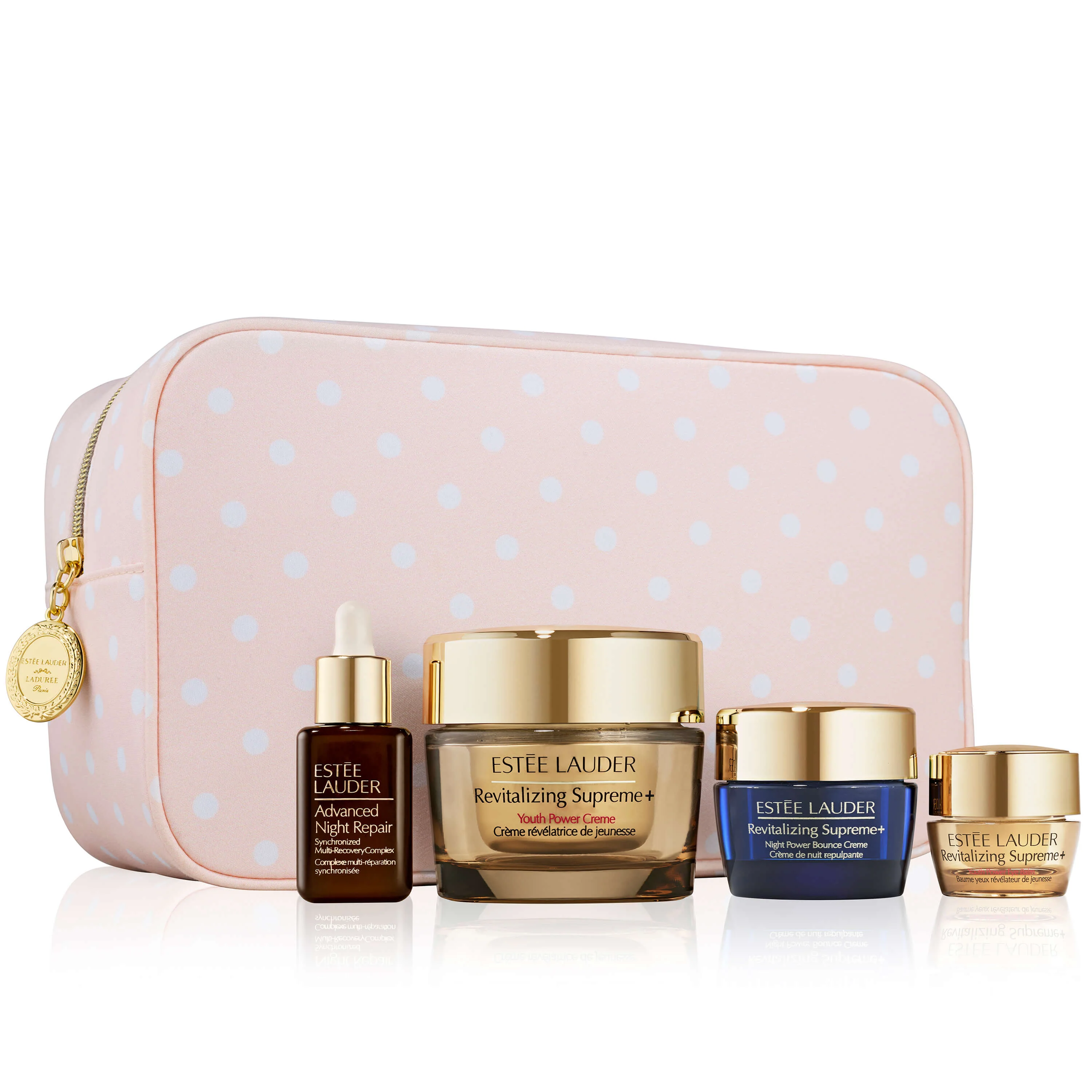 Revitalizing Supreme SET Revitalizing Supreme+ - Ikääntymistä ehkäisevä ja kiinteyttävä - Globaali hoitosetti, Global Effect -kasvoseerumi, Ryppyjä ehkäisevä kasvoseerumi, Ryppyjä ehkäisevä silmänympärysiho, 24 tunnin ryppyjä ehkäisevä kasvohoito, Kauneus