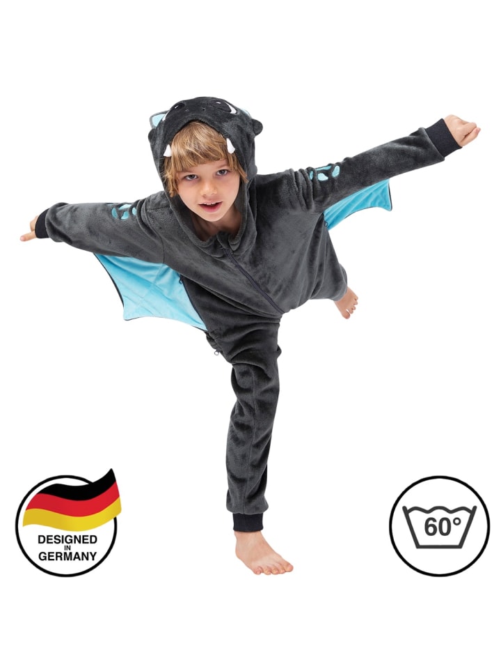 Corimori Onesie Kostüm in Anthrazit/türkis günstig kaufen