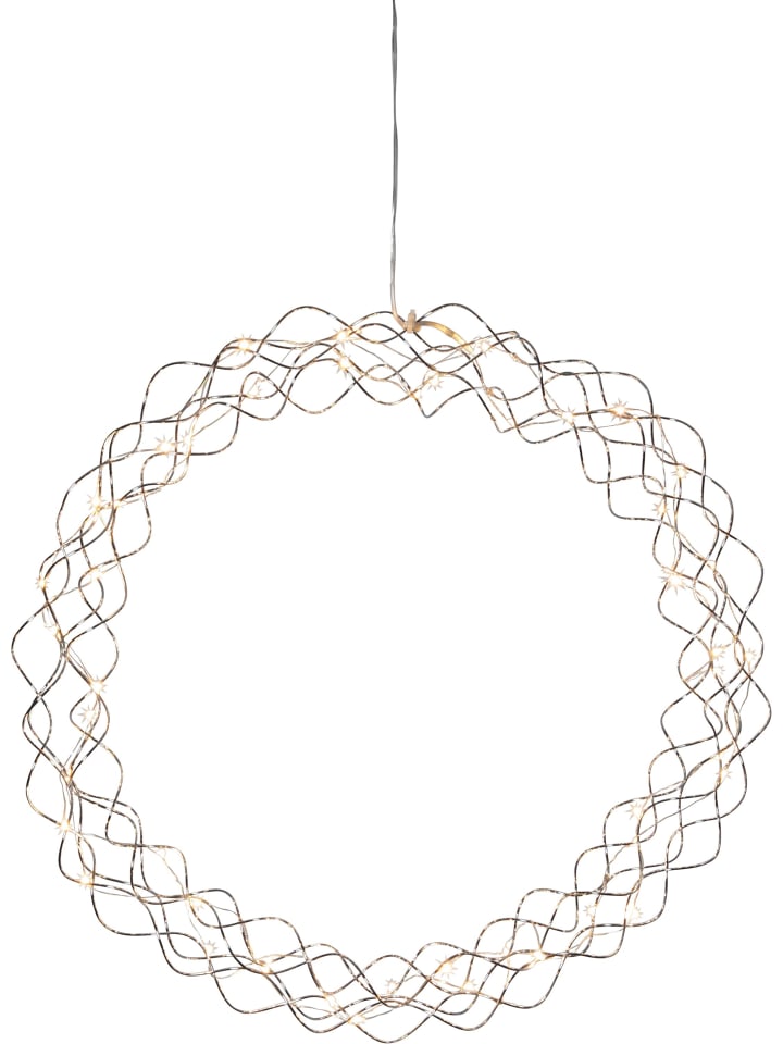 STAR Trading LED Dekokranz ,Curly, chrom, Ø 45cm in Chrom günstig kaufen onesize
