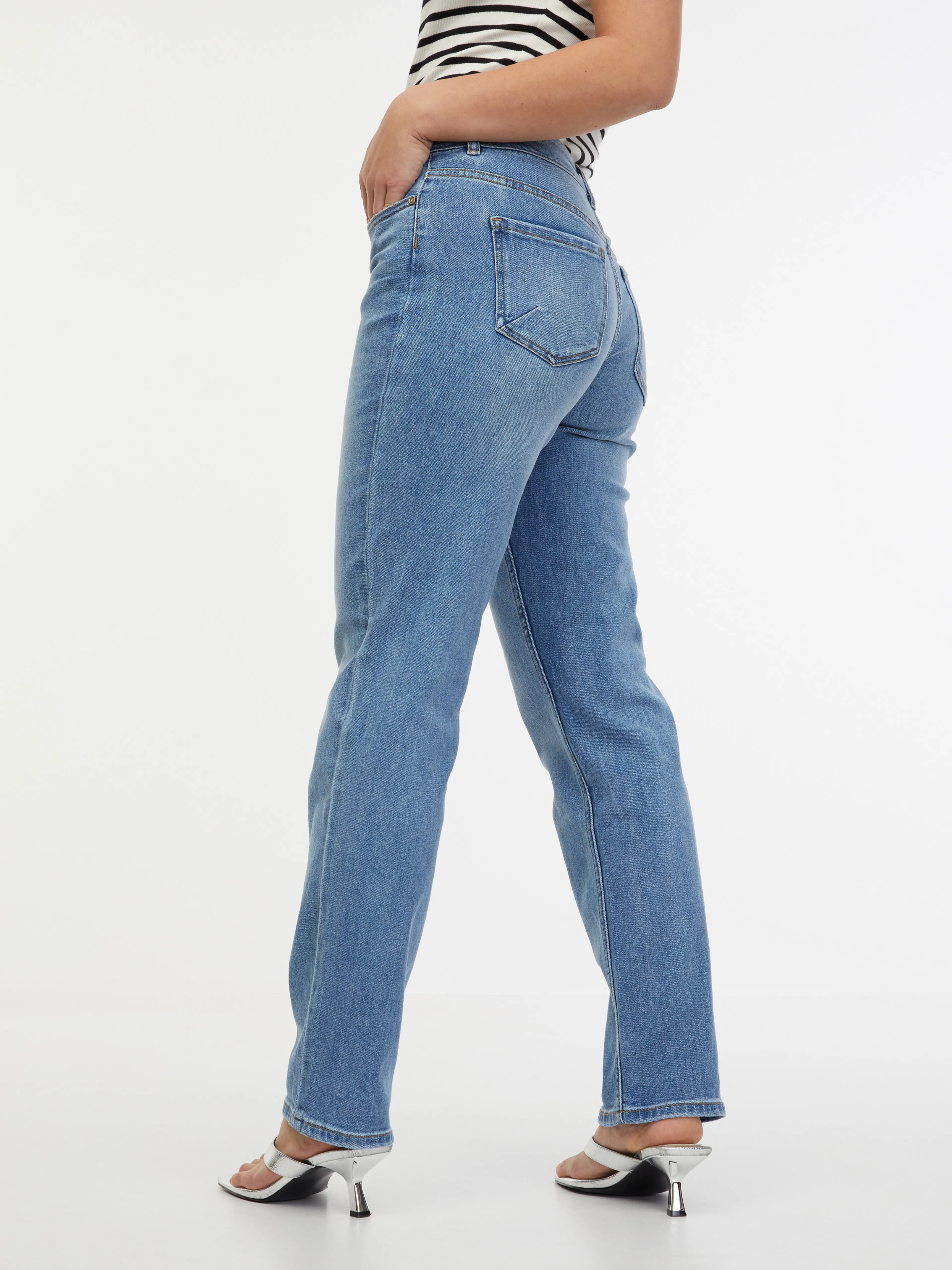 Hellblaue Straight-Fit-Jeans Damen ORSAY