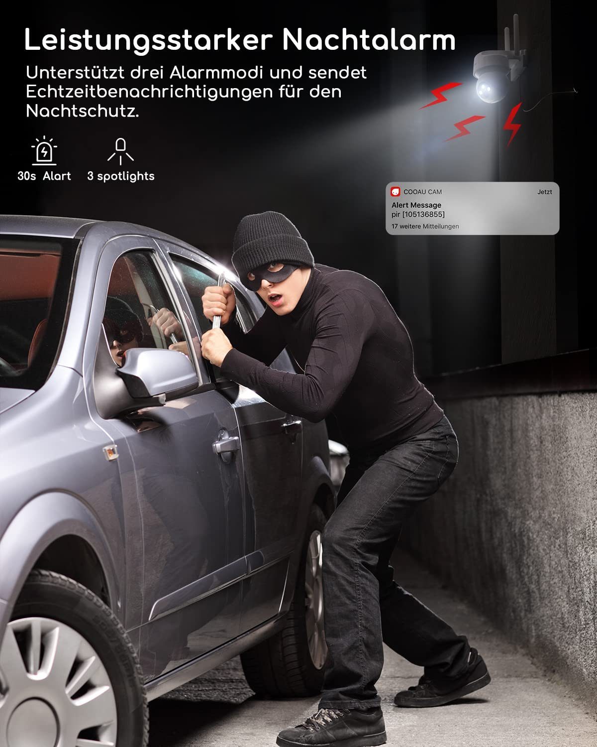 COOAU 2K 3MP Überwachungskamera Aussen PTZ WLAN Kamera Outdoor Überwachungskamera (Aussen, Außen, Außenbereich, 355°/90°Schwenkbar WLAN WiFi Kamera Überwachung, Automatische Menschliche Verfolgung,24/7 Aufnahme,Nachtsicht in Farbe, Erweitert Datensch