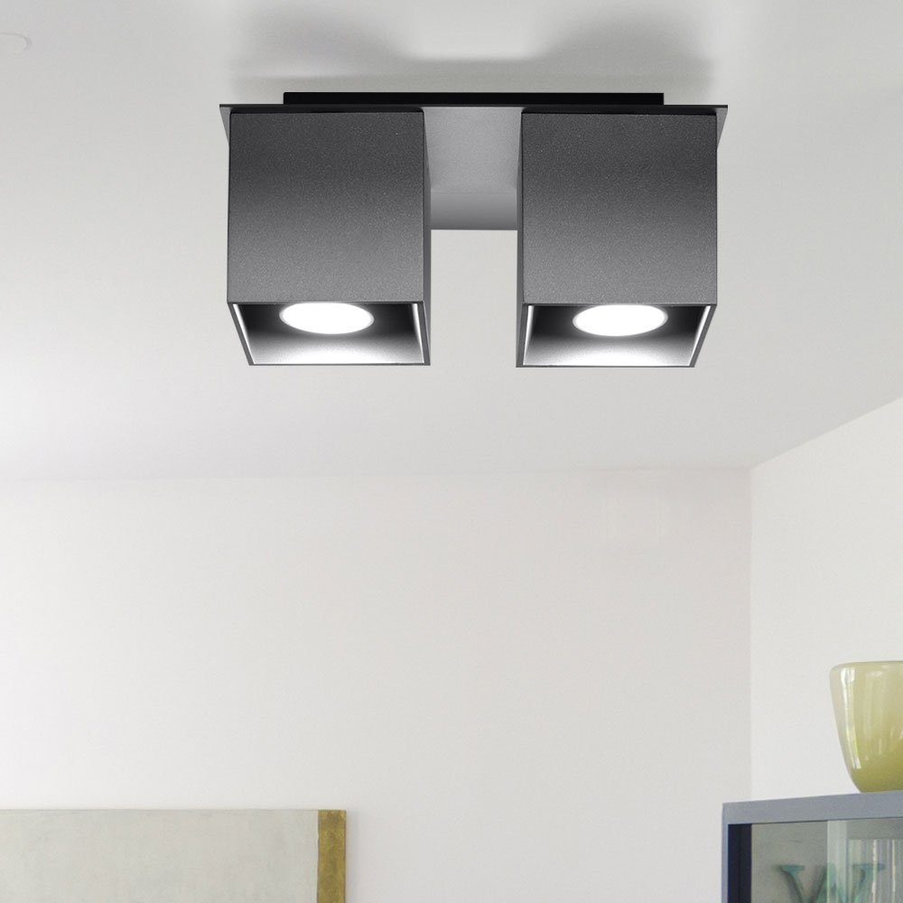 etc-shop LED Deckenspot, Leuchtmittel nicht inklusive, Deckenstrahler modern Designer Küchenlampen Strahler 2 flammig