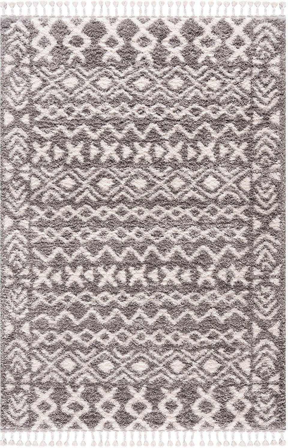 Hochflor-Teppich Pulpy 514, Carpet City, rechteckig, Höhe: 30 mm, besonders weich, mit Fransen, Ethno Look