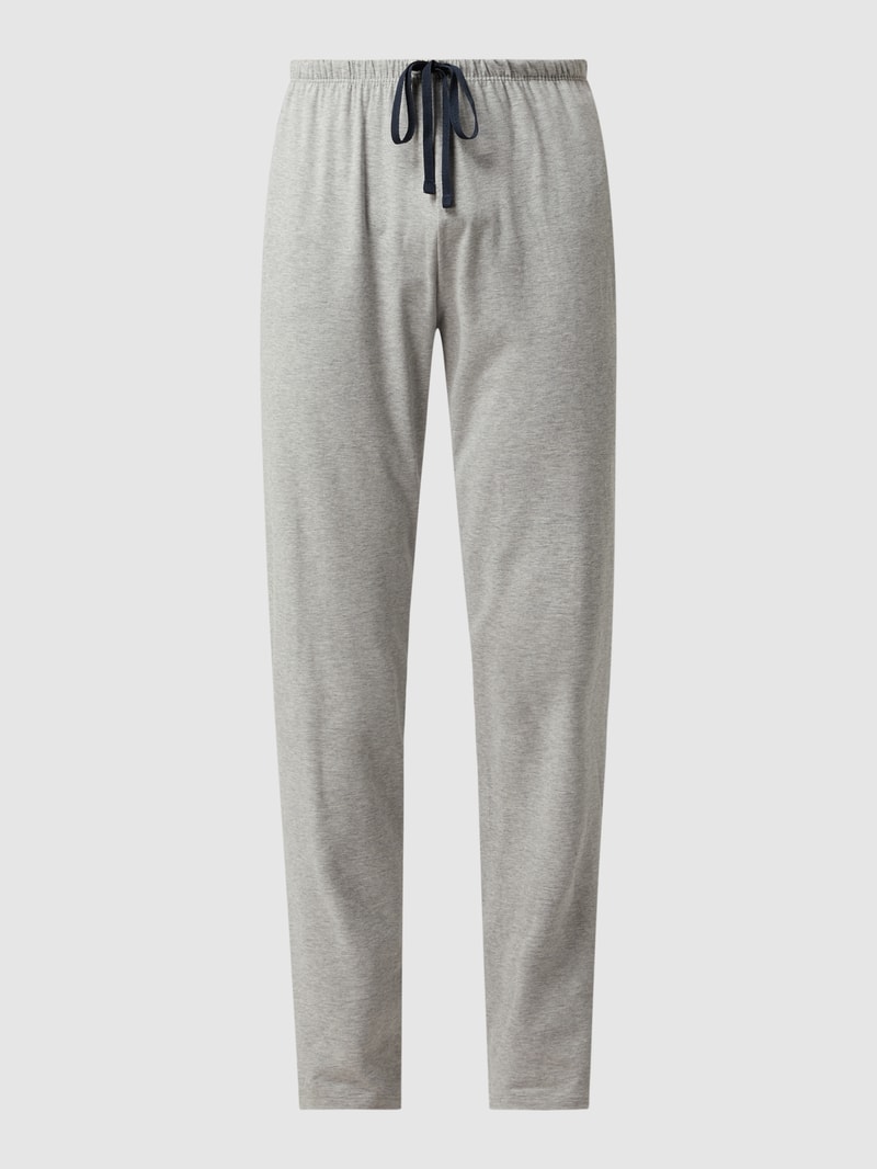 Pyjama-Hose mit Stretch-Anteil in mittelgrau meliert
