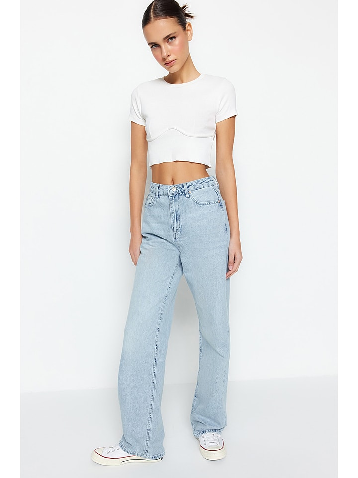 trendyol Jeans - Mom fit - in Hellblau günstig kaufen