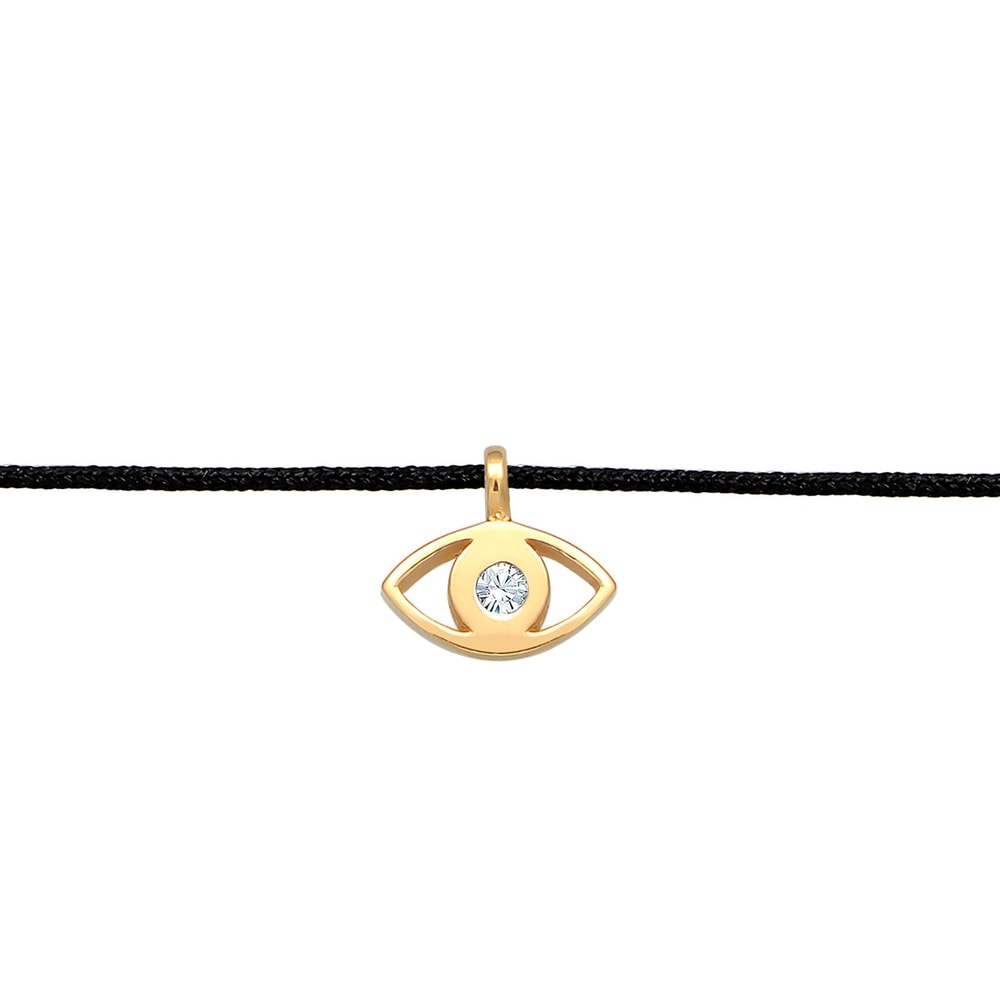 Elli Elli Collier Femmes Choker Evil Eye Pendentif avec cristal et textile en argent s collier