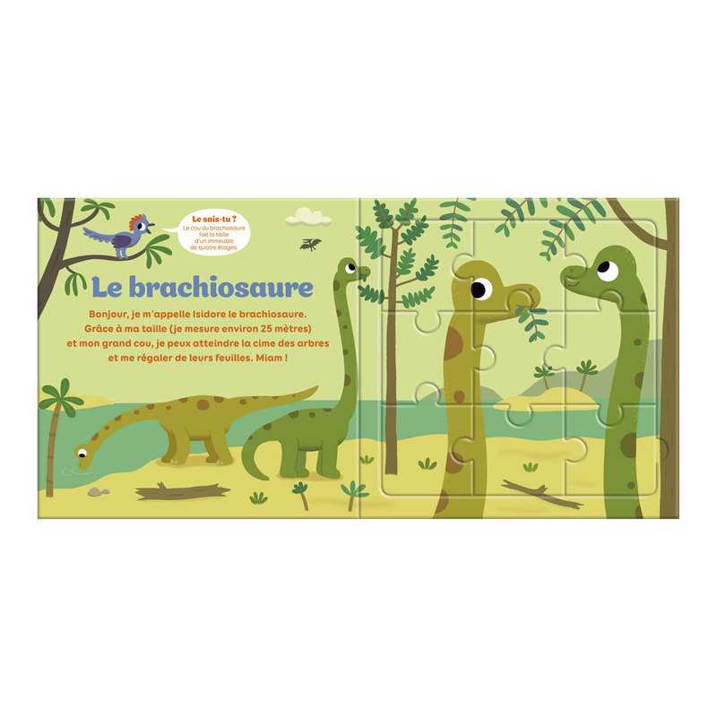 Livre puzzle 9 pièces Les dinosaures - Lito