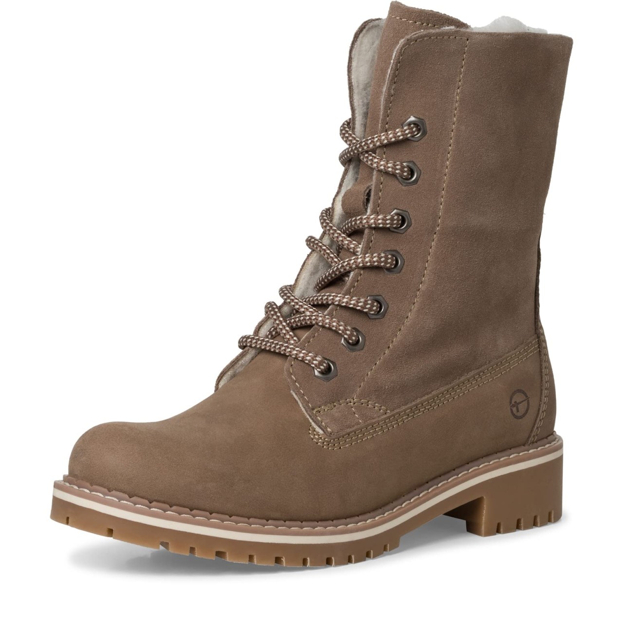 TAMARIS Freizeit Schnürer taupe
