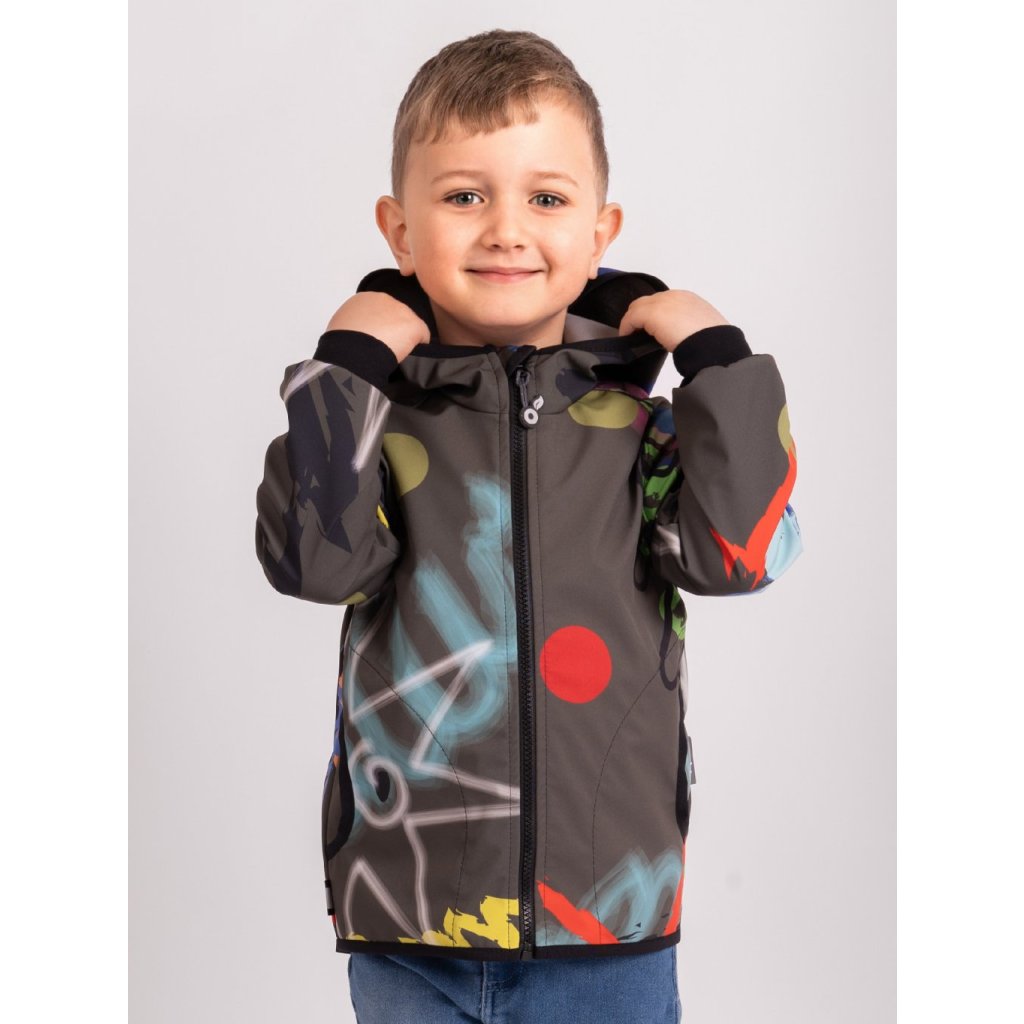 Unuo Kinder-Softshelljacke mit Fleece Fantasie Khaki