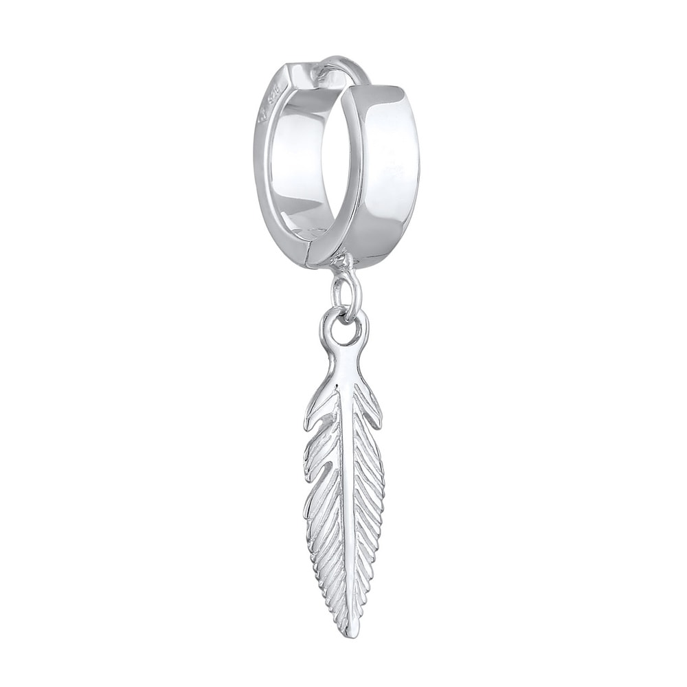 KUZZOI KUZZOI Boucles d'Oreilles Hommes Créoles Croix seule pièce en argent sterling 925 Boucles d'oreilles