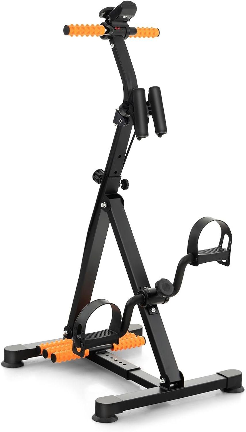 KOMFOTTEU Heimtrainer Pedaltrainer Senioren, mit LCD Display, 45 x 43-53 x 87-100 cm
