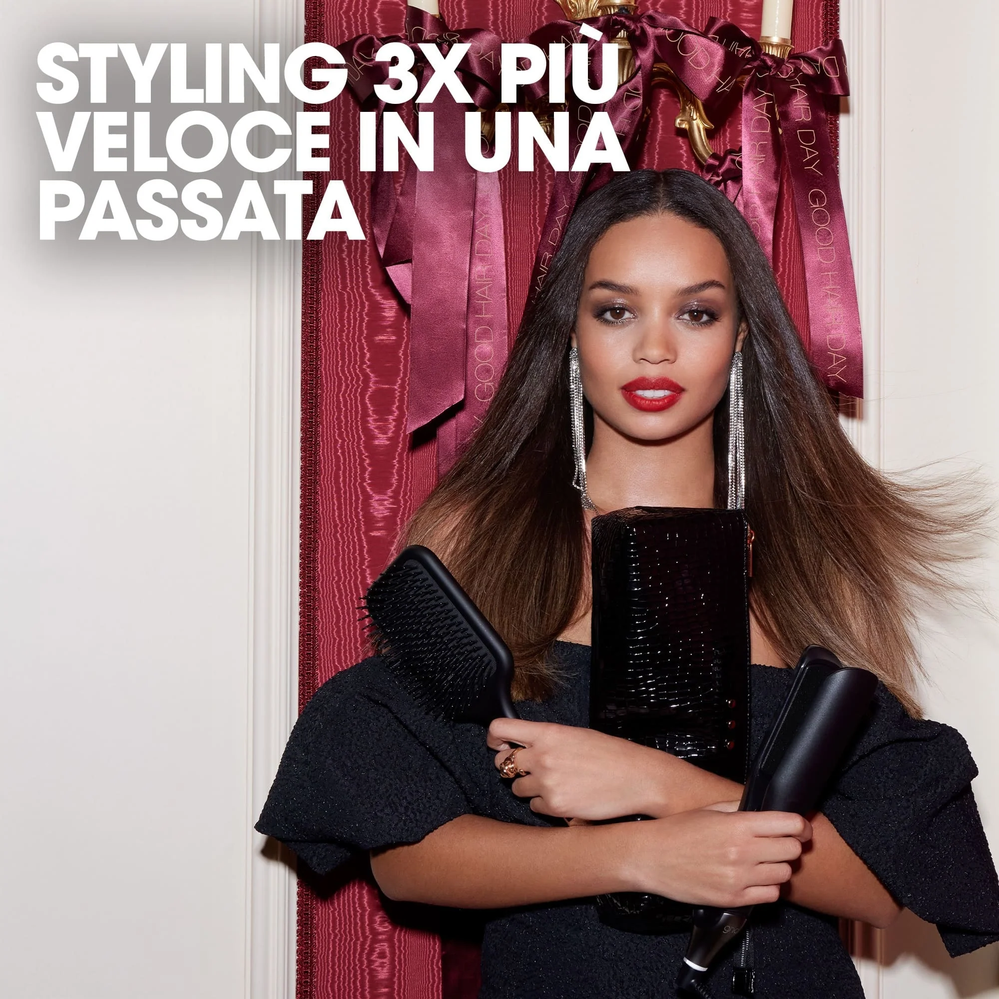 GHD Chronos Max Styler Geschenkset – Professioneller Haarglätter + Paddelbürste – Haarstyling-Geschenksets, Haarglätter, Bürsten