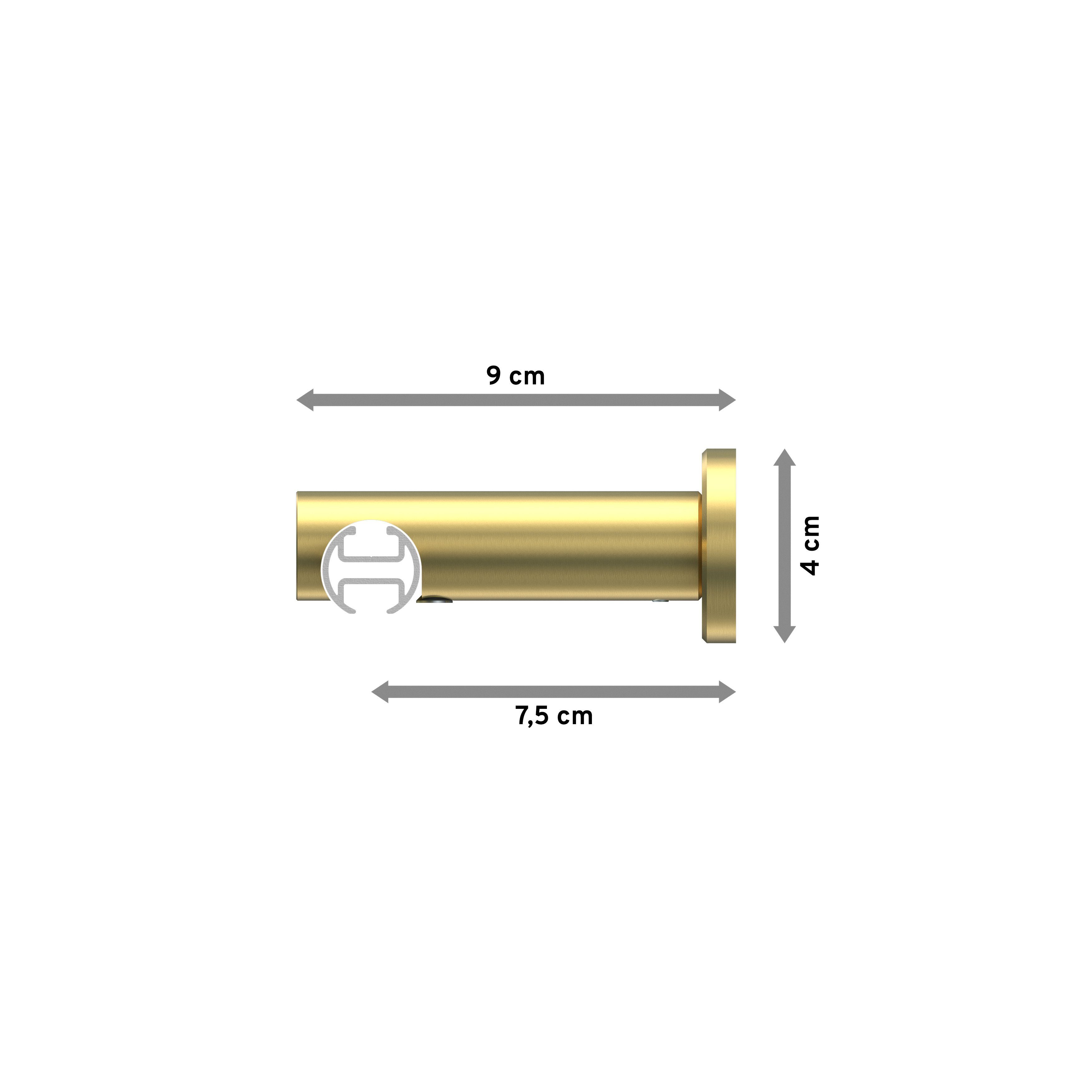 Gardinenstange Platon Santo, INTERDECO, Ø 20 mm, 1-läufig, Wandmontage, Messing-Optik