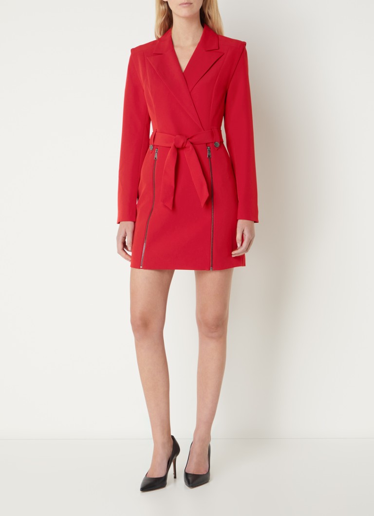 NIKKIE Africa blazer dress with tie belt and shoulder pads