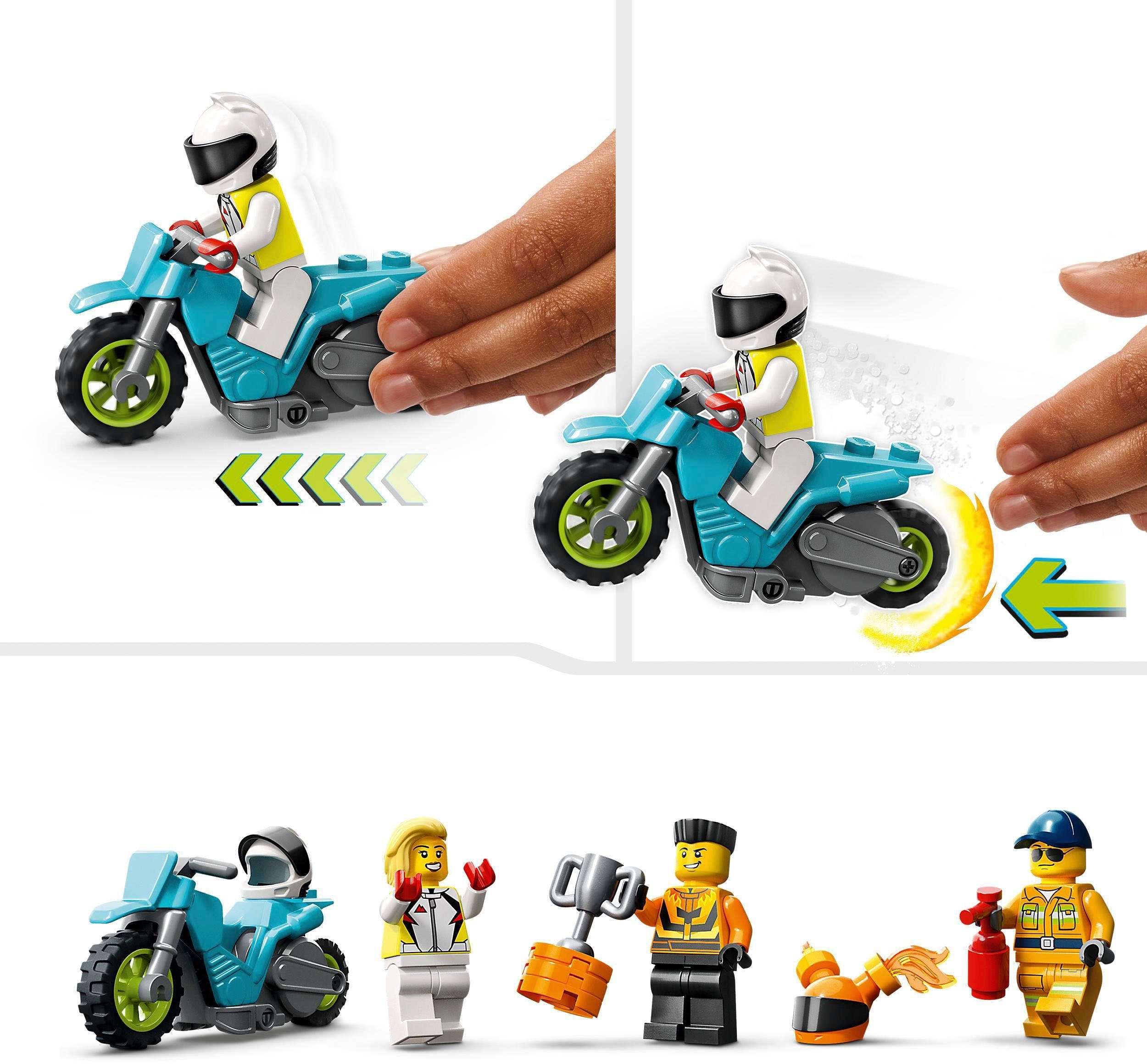 LEGO® Konstruktionsspielsteine Stunttruck mit Feuerreifen-Challenge (60357), LEGO® City Stuntz, (479 St)