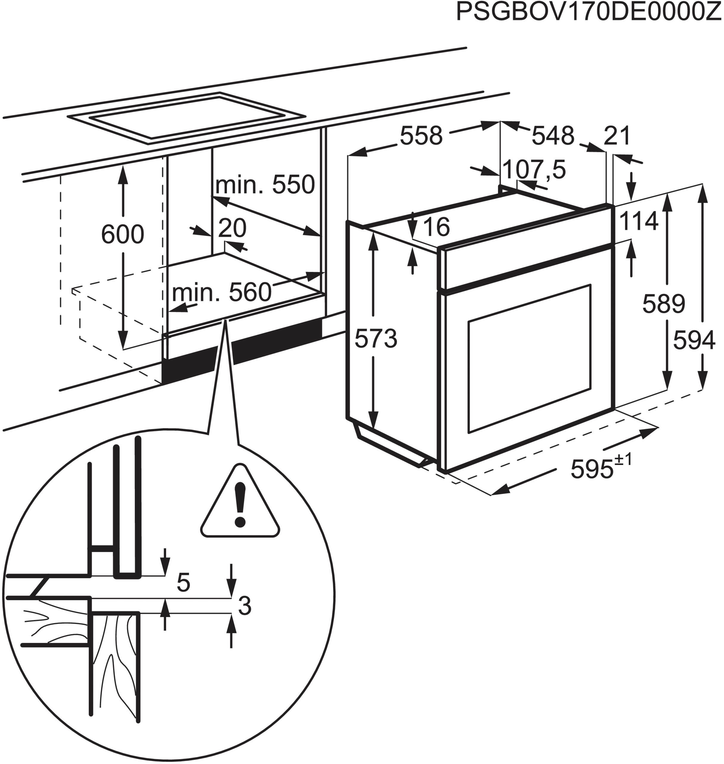 AEG Einbaubackofen BPS33102ZM, Pyrolyse-Selbstreinigung, Backauszug, 2 Paar