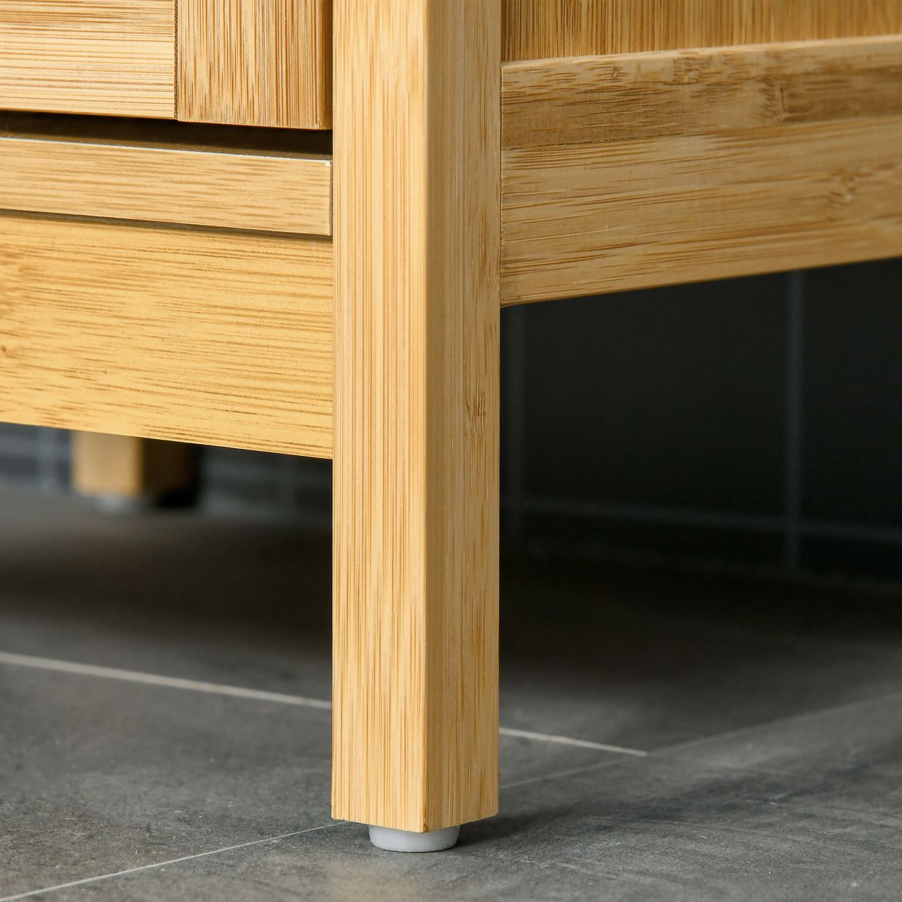 kleankin Badezimmerschrank Badezimmer Hochschrank mit 3 offenen Fächer Natur