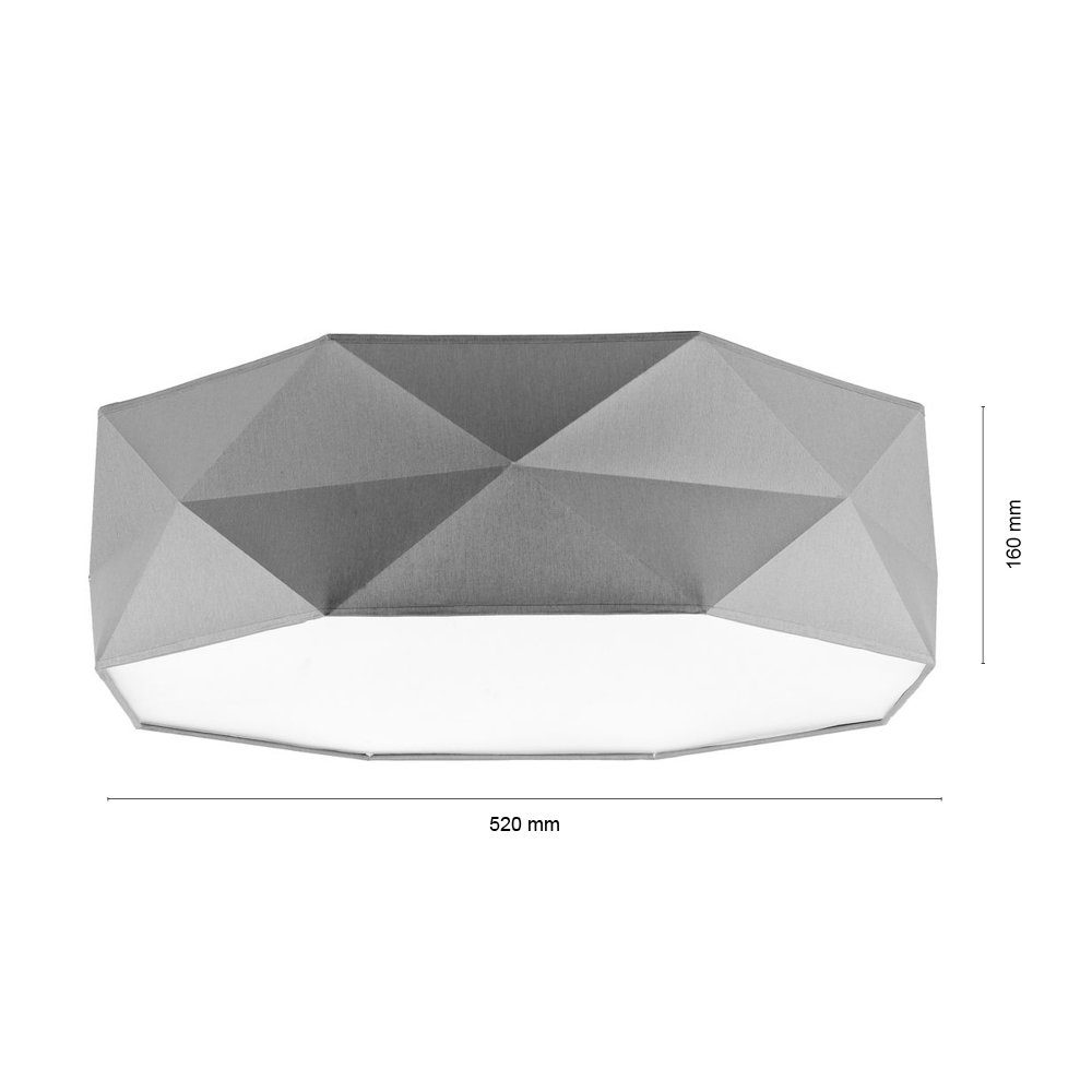 famlights Deckenleuchte, Deckenleuchte Samuel aus Stoff in Grau 4xE27 rund, keine Angabe, Leuchtmittel enthalten: Nein, warmweiss, Deckenlampe, Deckenbeleuchtung, Deckenlicht