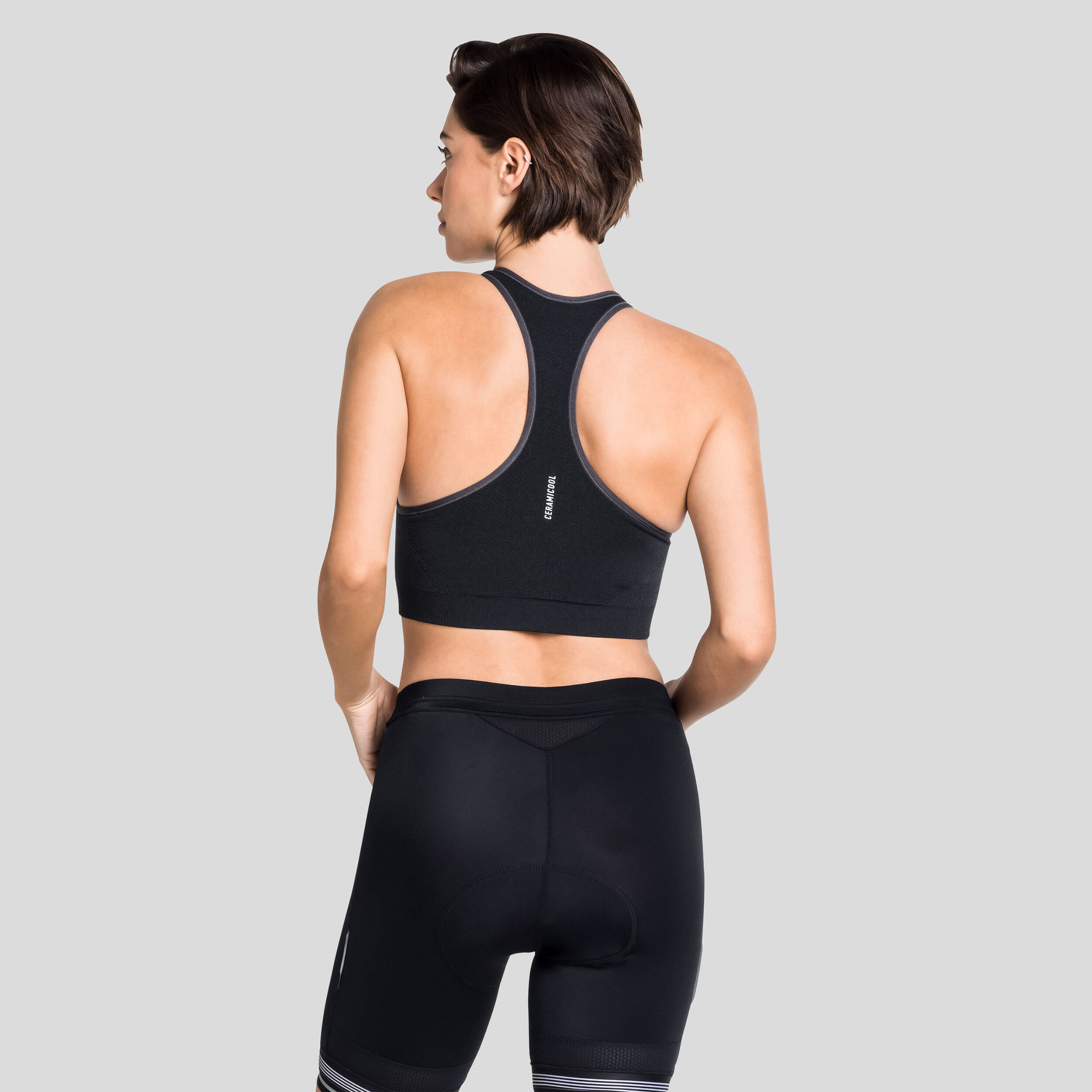 Seamless Medium Ceramicool Sport-BH Damen - Schwarz