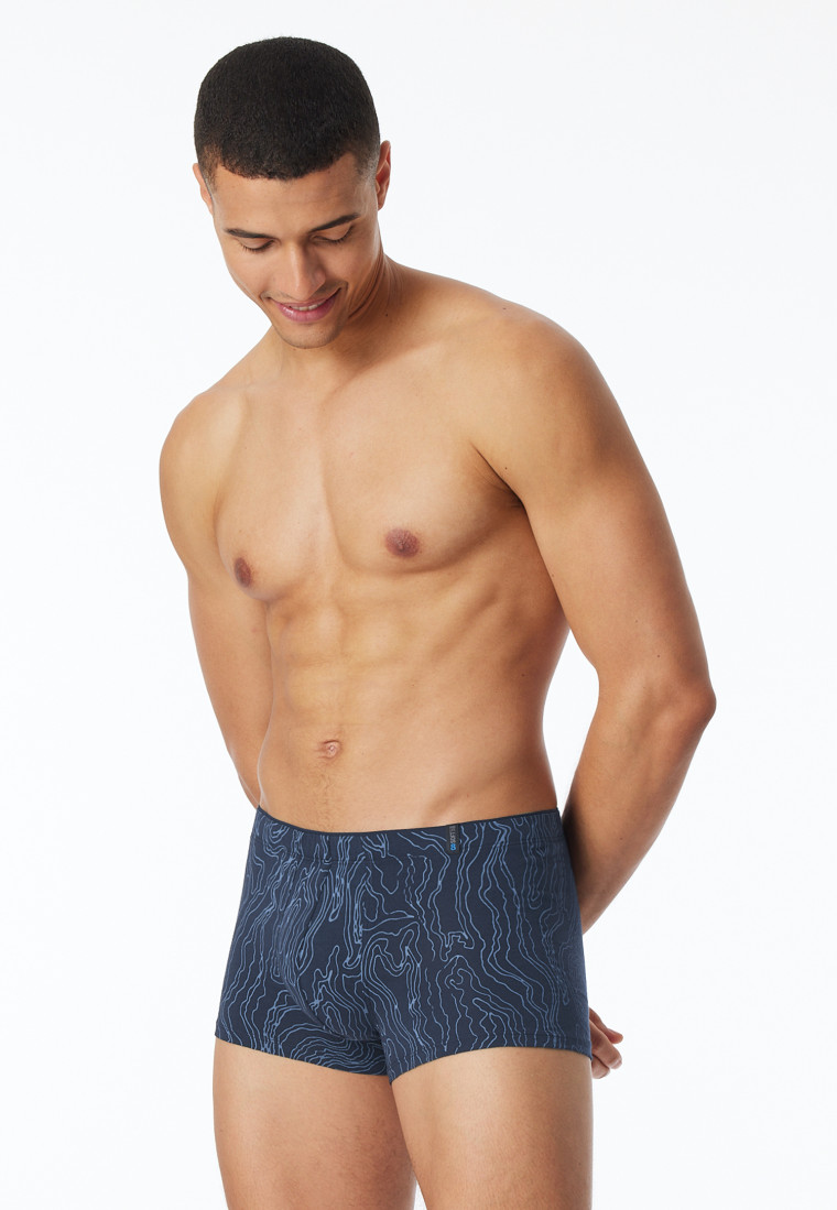 Shorts Modal gemustert jeansblau - Long Life Soft