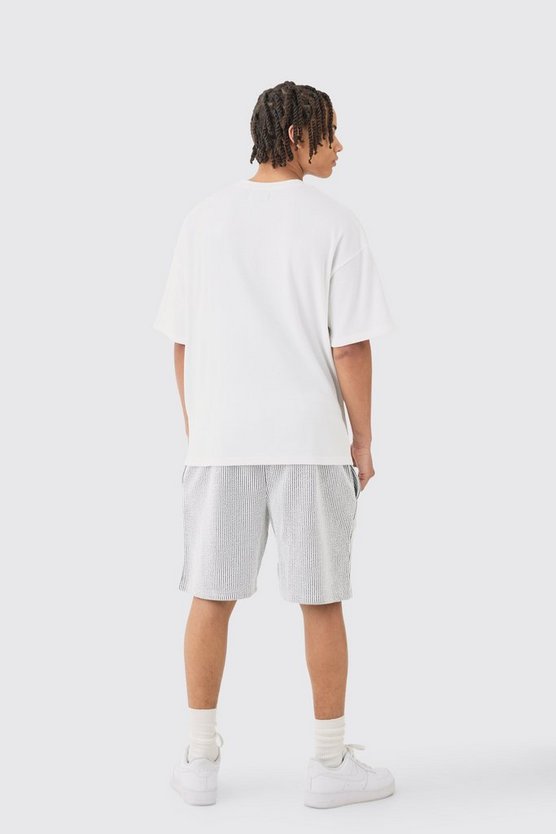 Lockere mittellange strukturierte Shorts
