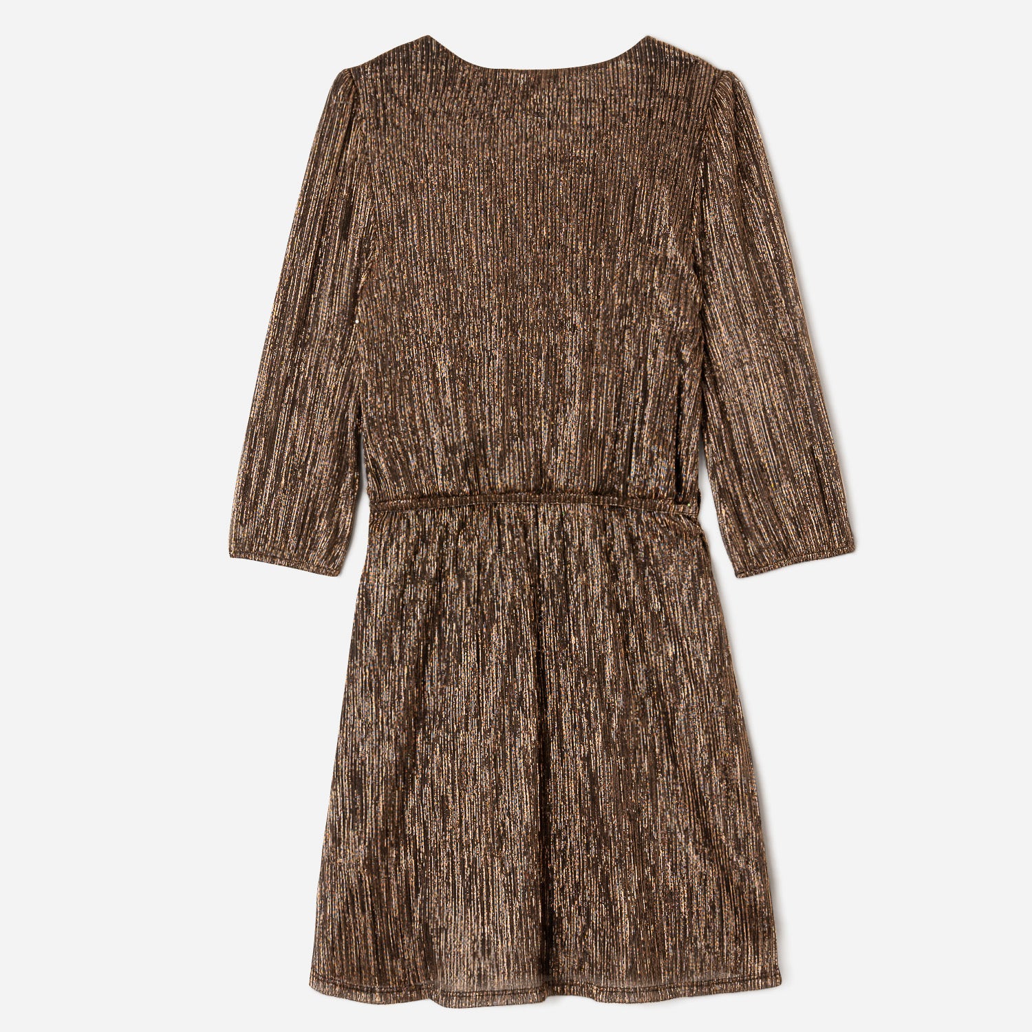 Robe courte doré foncé plissée