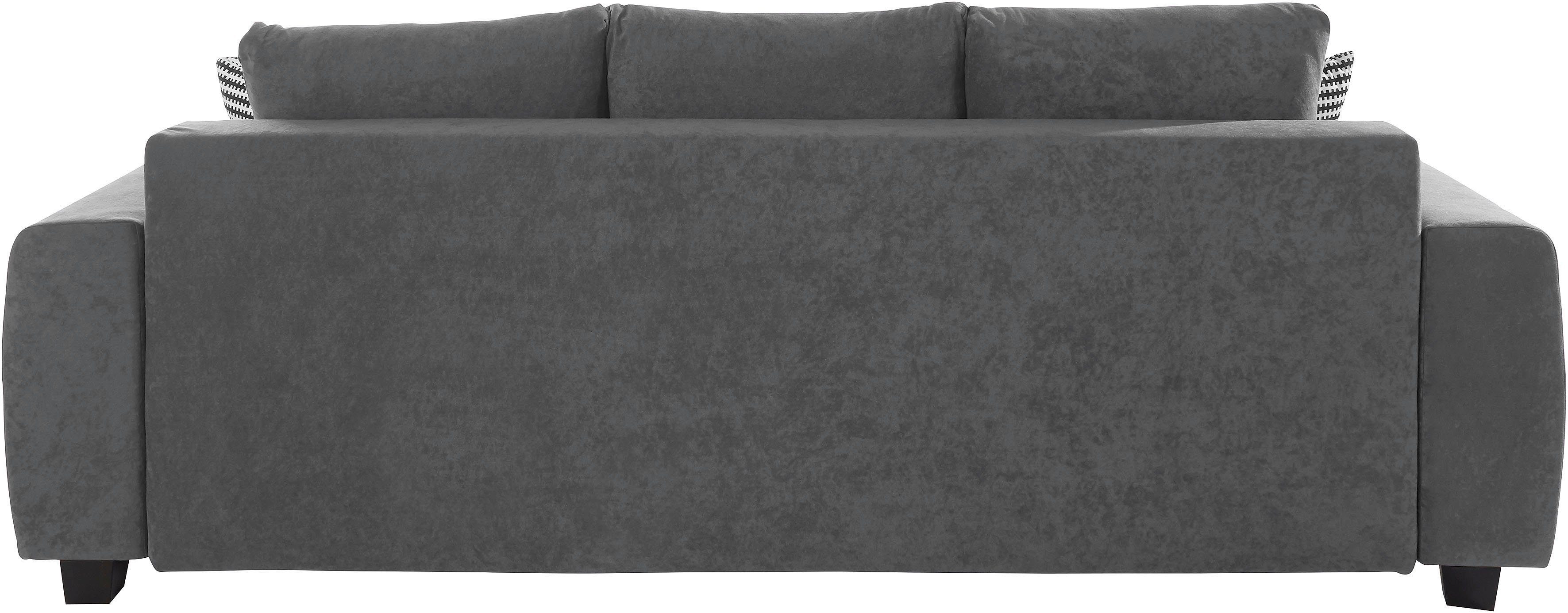 COLLECTION AB Schlafsofa Bella, mit Bettfunktion und Bettkasten, inkl. loser Rücken- und Zierkissen