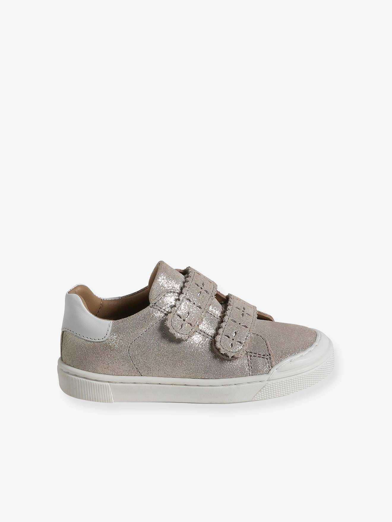 Vertbaudet Mädchen Klett-Sneakers mit Anziehtrick - gold