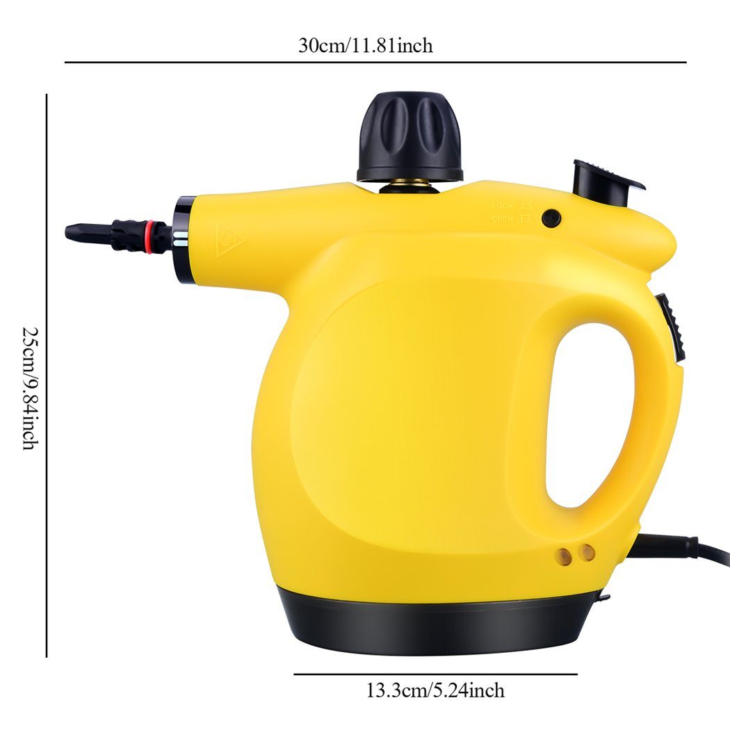 CkeyiN Dampfreiniger mit 450ml Wassertank, 3.2 bar, Mehrzweck-Dampfreinigungsgerät, 1250,00 W, mit 9 Zubehörteilen