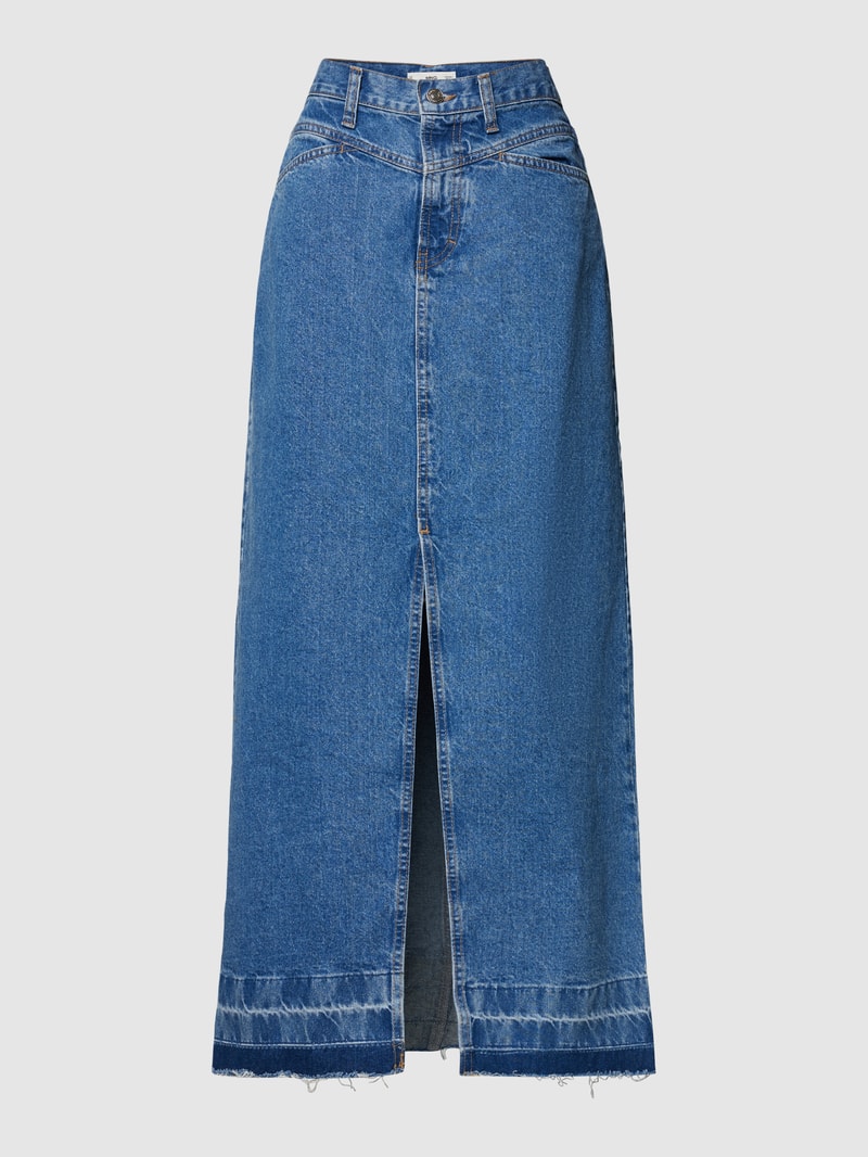 Maxirock mit Beinschlitz Modell 'RAFAELLA' in blau