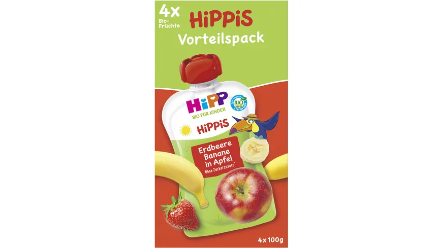HiPP Bio für Kinder HiPPiS Erdbeere Banane in Apfel 400 g
