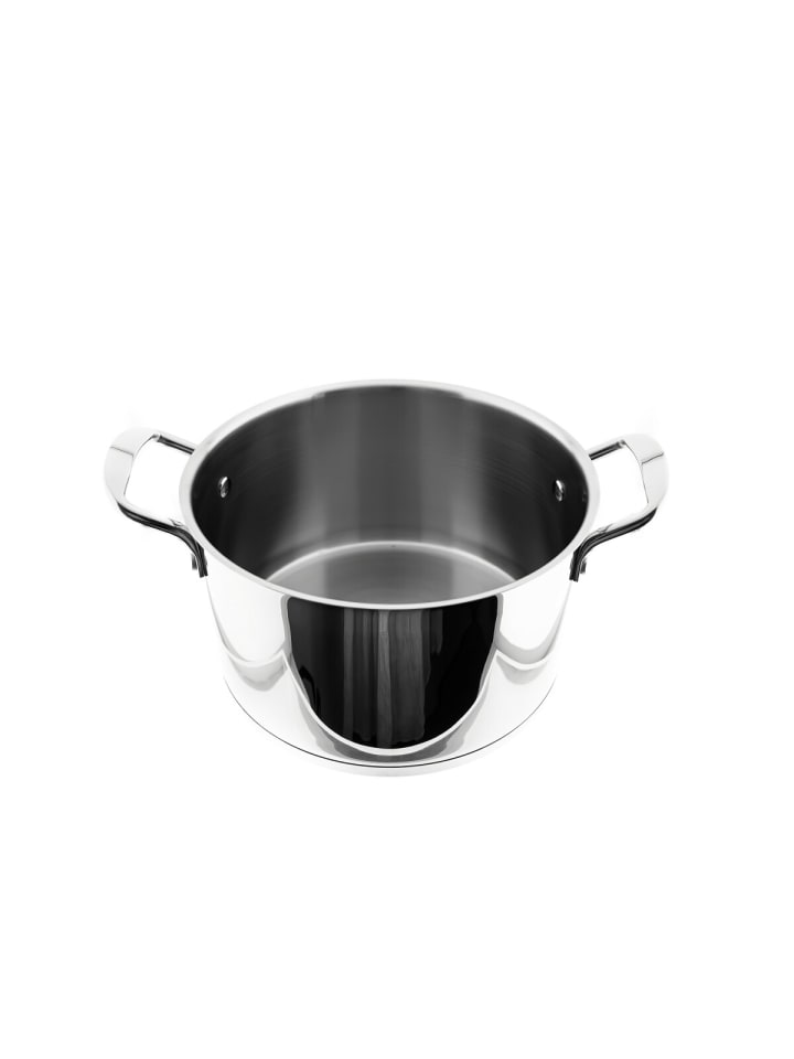 Almina Hochwertiges Kochtopf aus Edelstahl mit Metallgriff in Silber günstig kaufen