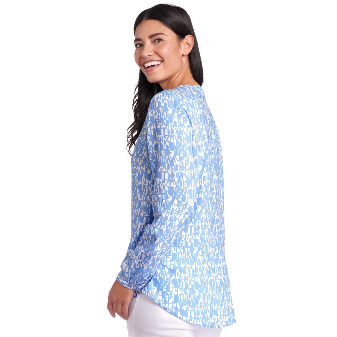Damen Bluse mit Turn-up-Ärmeln