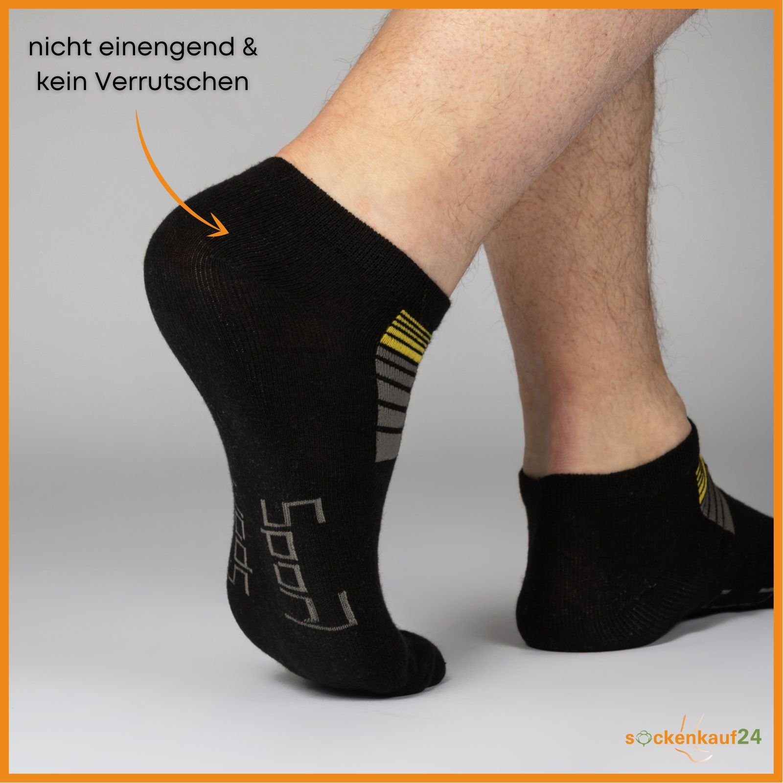 sockenkauf24 Sneakersocken 8, 12 oder 20 Paar Sneaker SPORT Socken Damen&Herren Sportsocken (43-46, 8-Paar, 16735) - WP