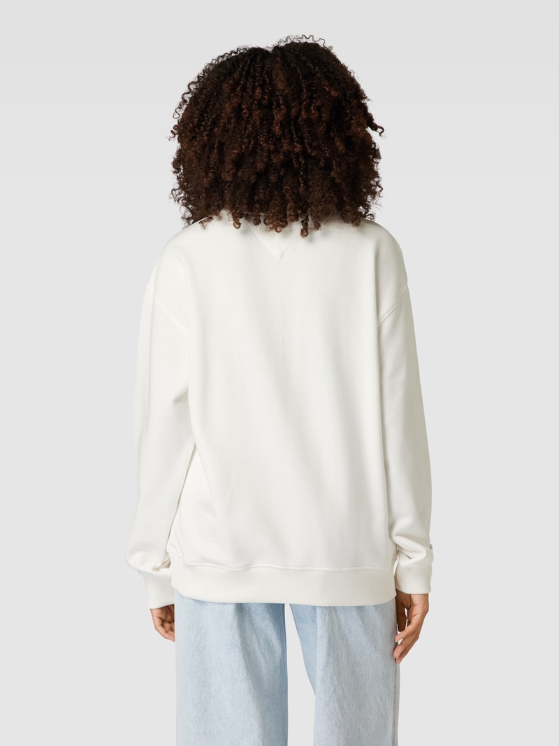 Sweatshirt mit Label-Stitching in weiß