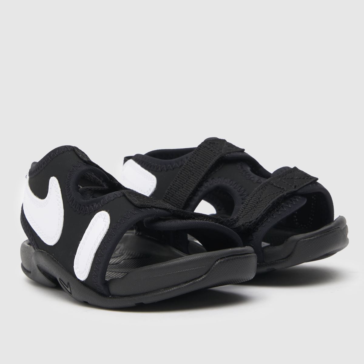 Nike svarta och vita Sunray Adjust 6 sandaler för småbarn