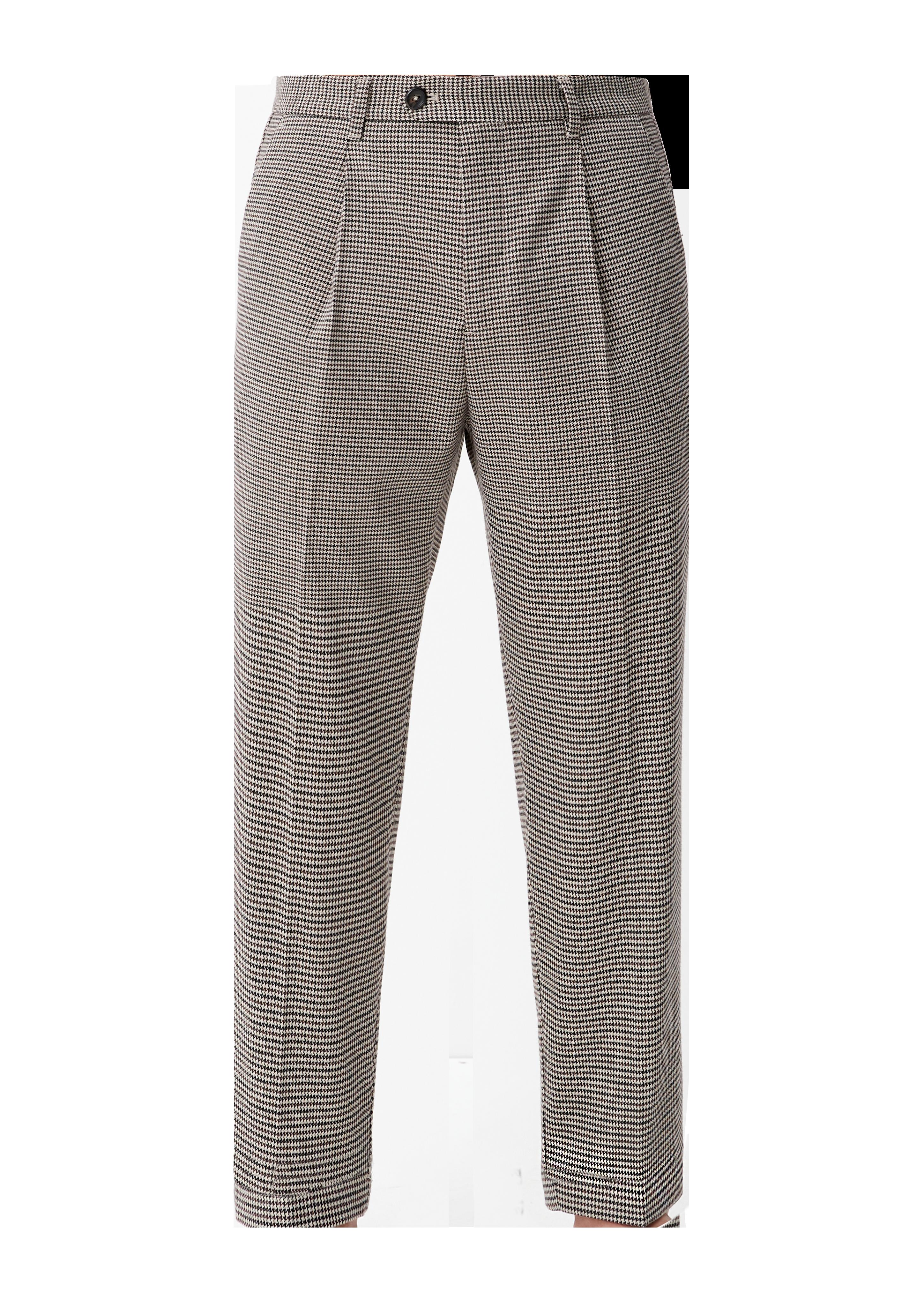 Slim: Gemusterte Bundfaltenhose  2120621-82N3