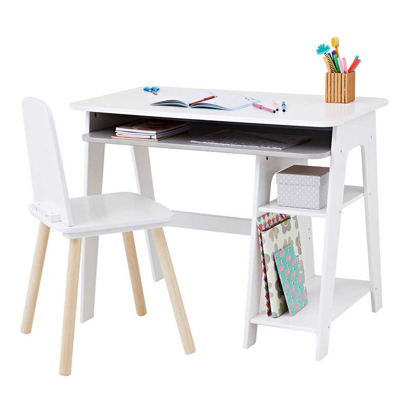 Chaise junior blanche et naturelle Oxybul