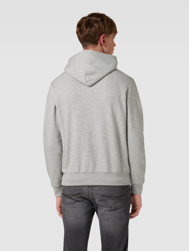 Hoodie mit Motiv-Print in mittelgrau
