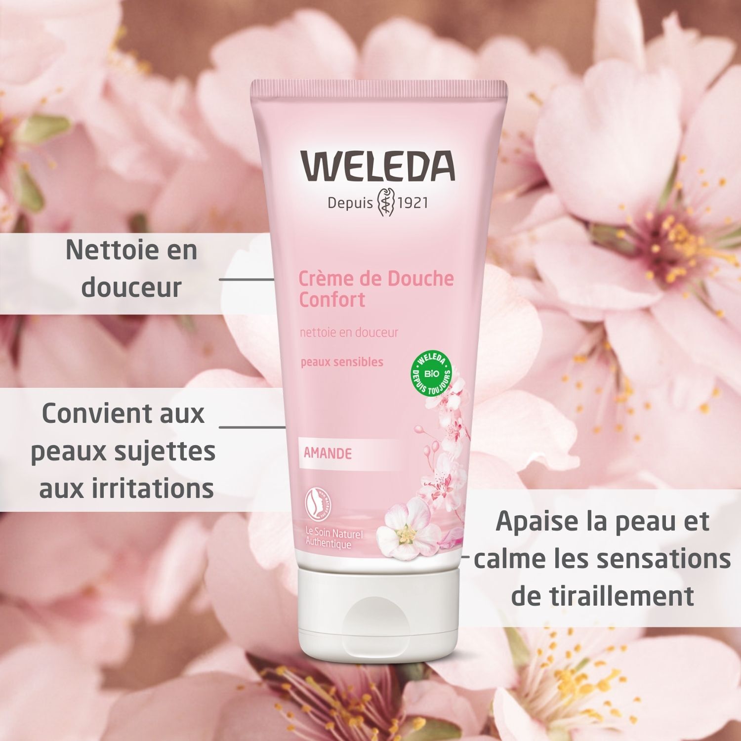 Weleda Amande Crème de Douche Confort - Nettoie en Douceur - 2 x 200 ml