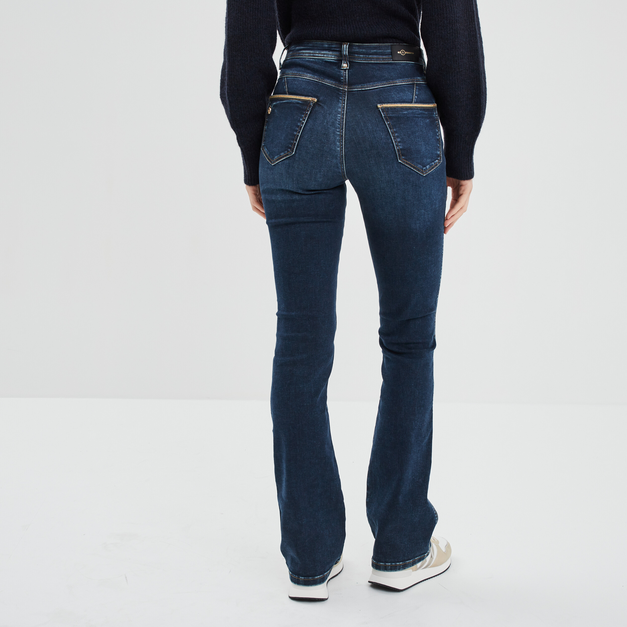 Jeans bootcut liserés métallisés denim stone femme | La Halle