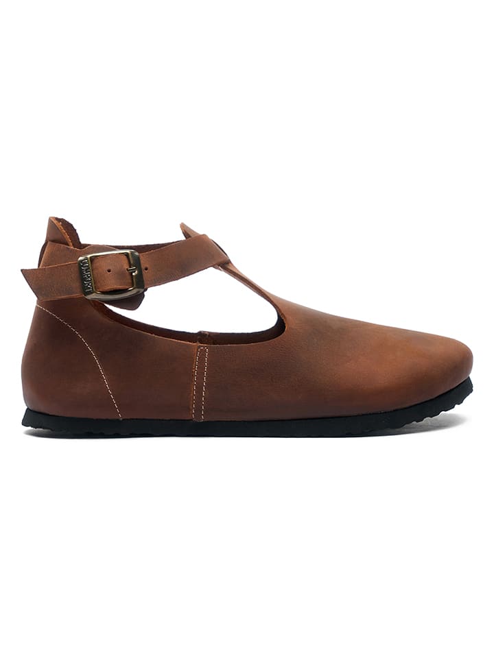Comfortfusse Leder-Ballerinas in Hellbraun günstig kaufen