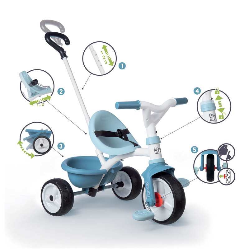 Tricycle Be moved bleu Smoby