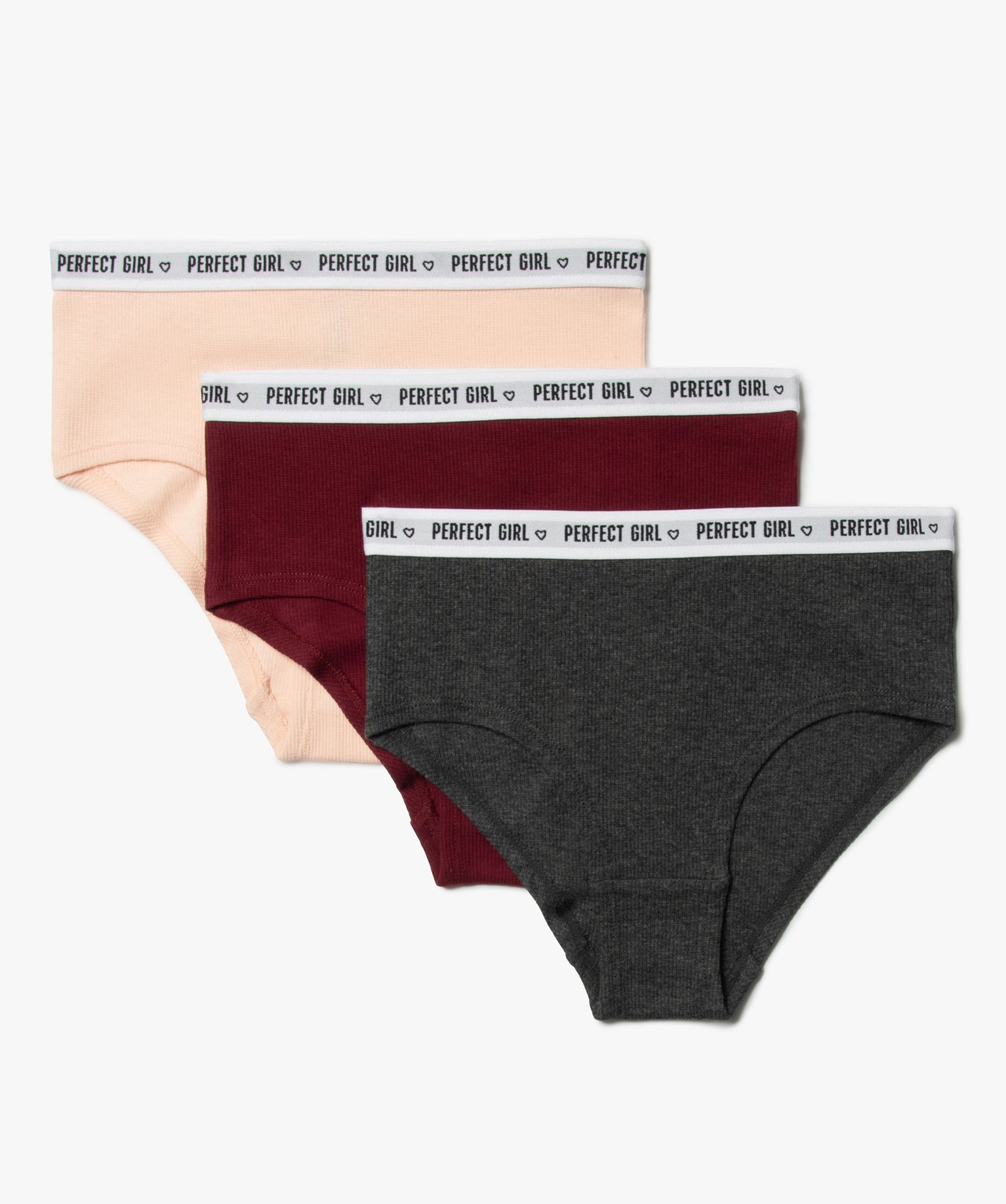 Shorty fille en maille ctelée (lot de 3) multicolore | GEMO