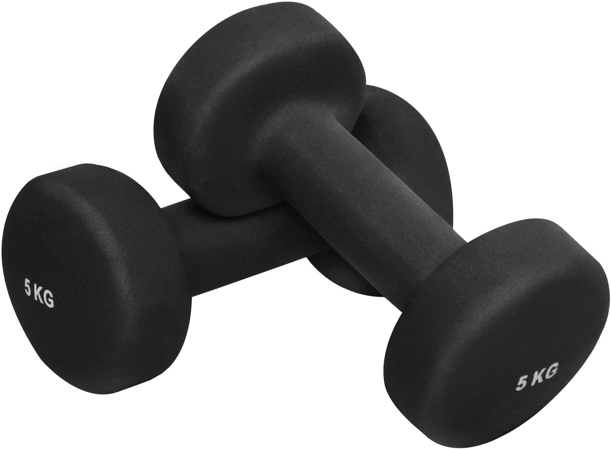 GORILLA SPORTS Hantel-Set Gymnastikhanteln Vinyl Schwarz 10 kg - 2 x 5 kg, (Set)