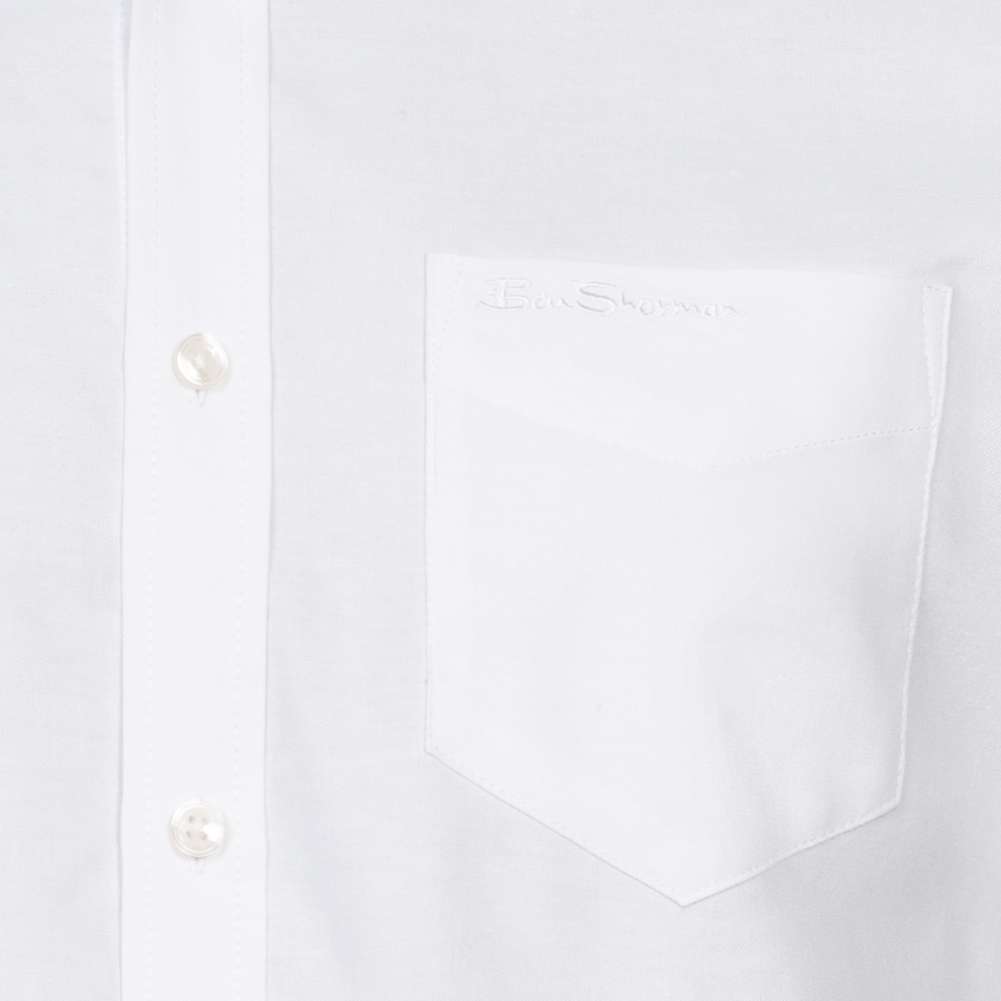 BEN SHERMAN Oxford Herren Langarm Hemd 0076260-WHITE
