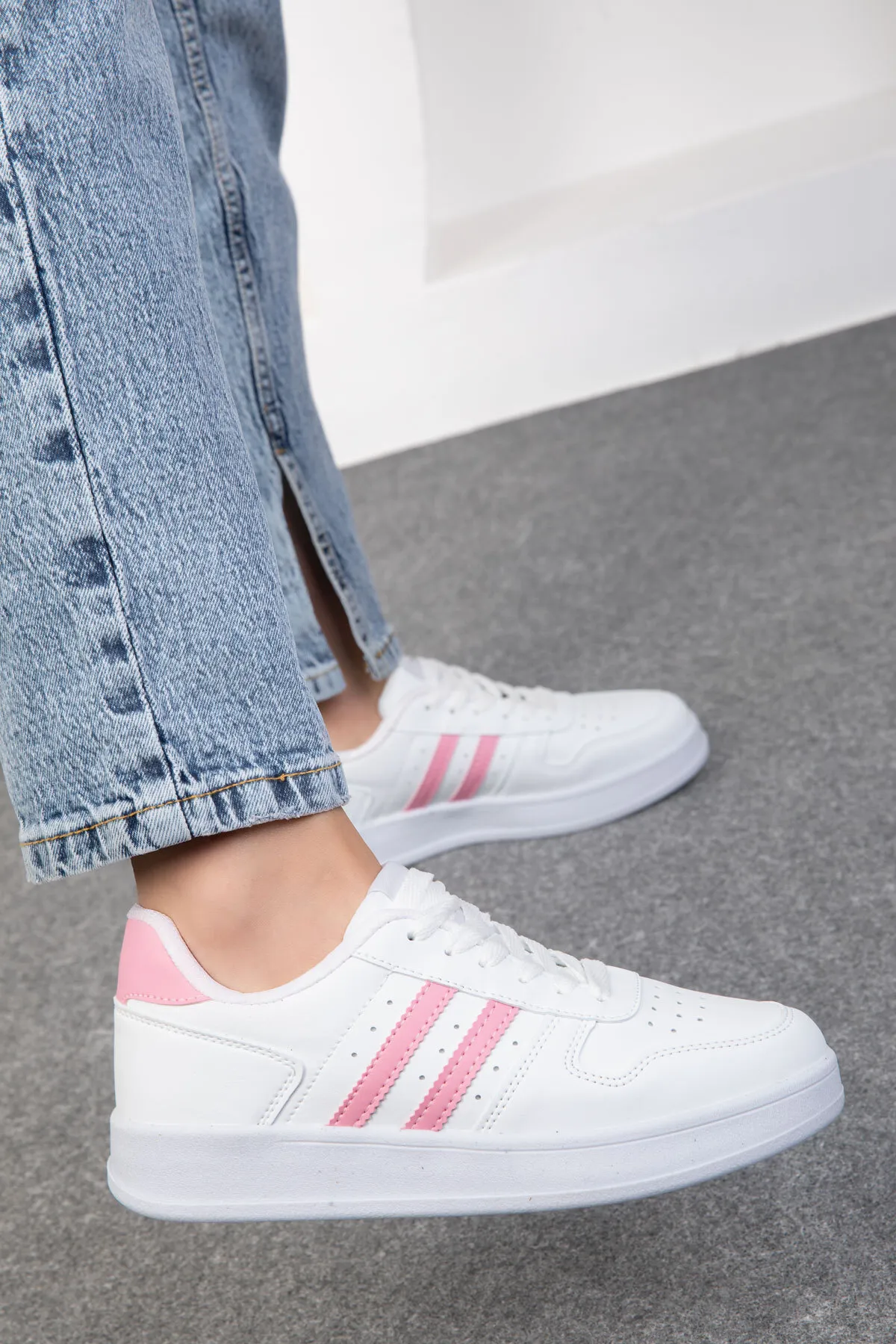 SOHO  Weiß-Rosa Damen Sneakers 18862